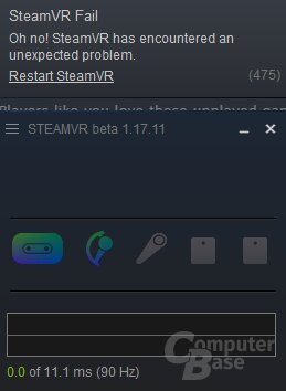 Wenn SteamVR neustarten will ohne das die Vive Software das mitbekommt