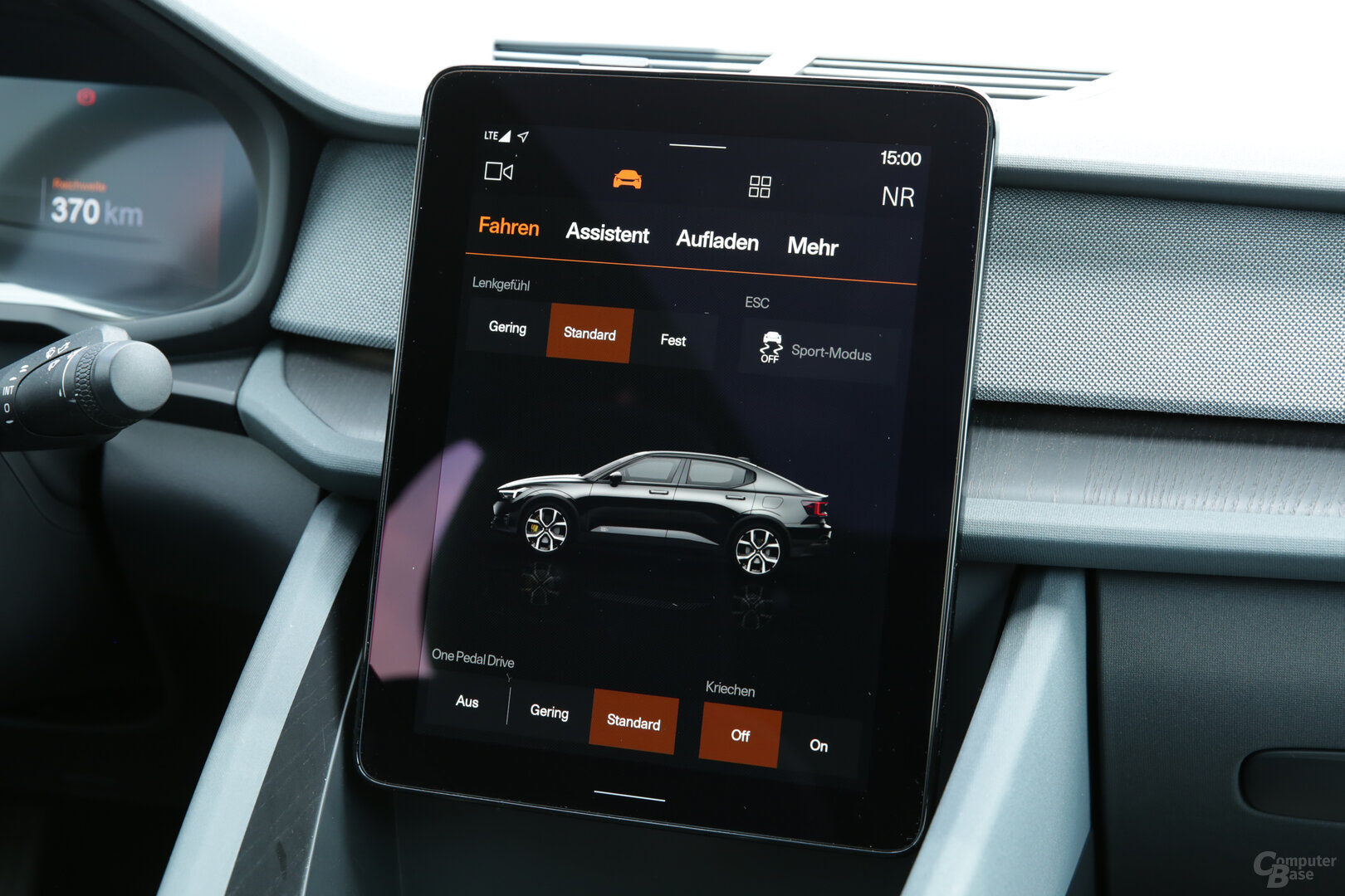 Einstellungen rund ums Auto als zweiter Menüpunkt