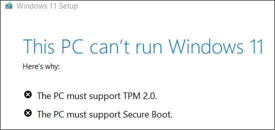 Kein TPM 2.0? Kein Windows 11 Build 21996.1!