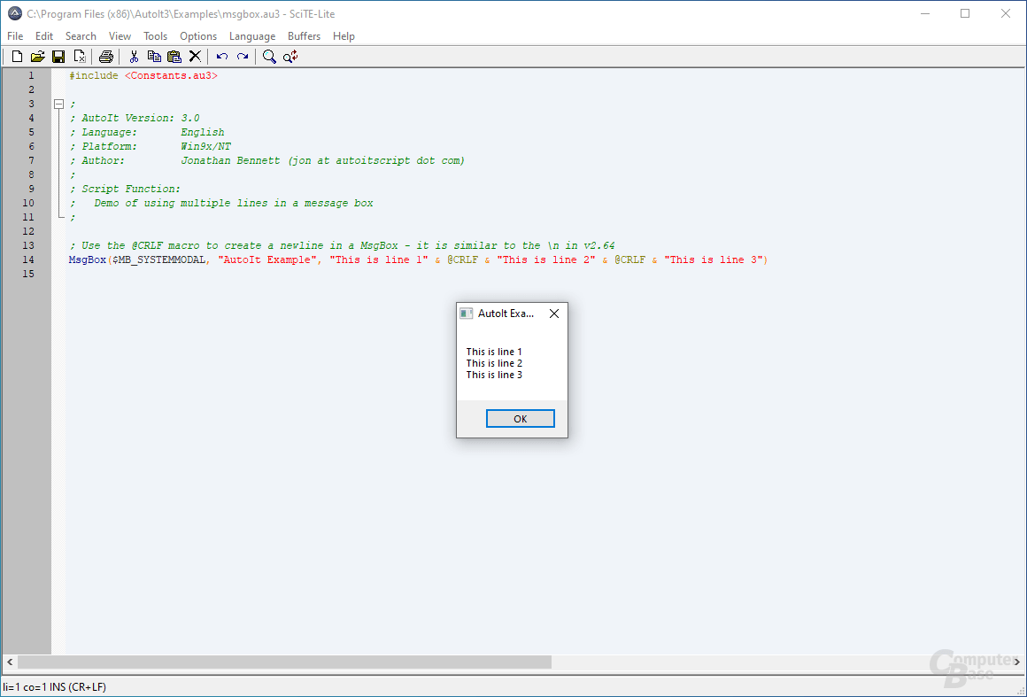 AutoIt - Editor mit Beispielskript