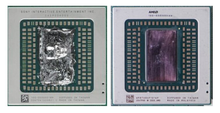 SoC der PS5 (iFixit) vs. AMD 4700S (BodNara)