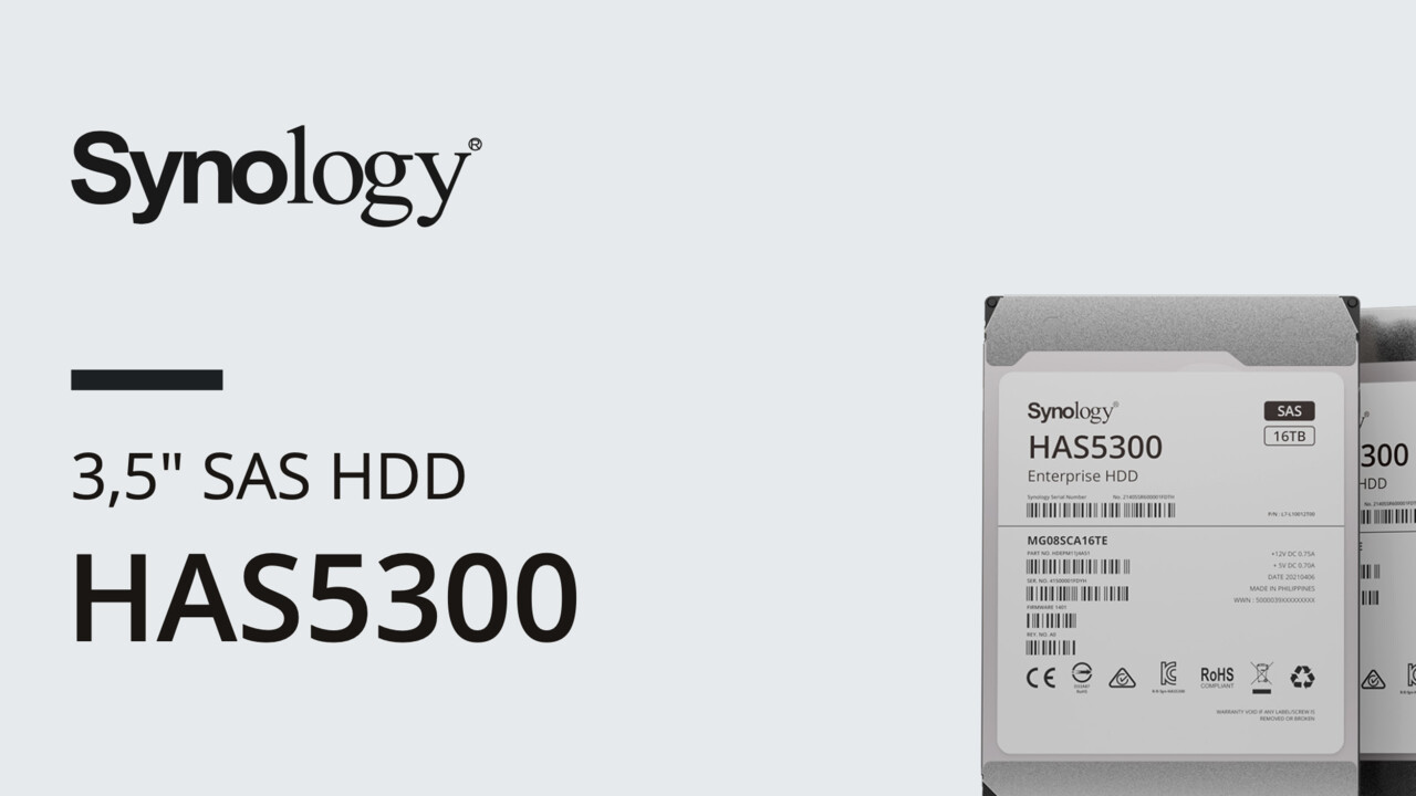 Synology HAS5300: Erste Enterprise-SAS-Fest­platten für die eigenen NAS