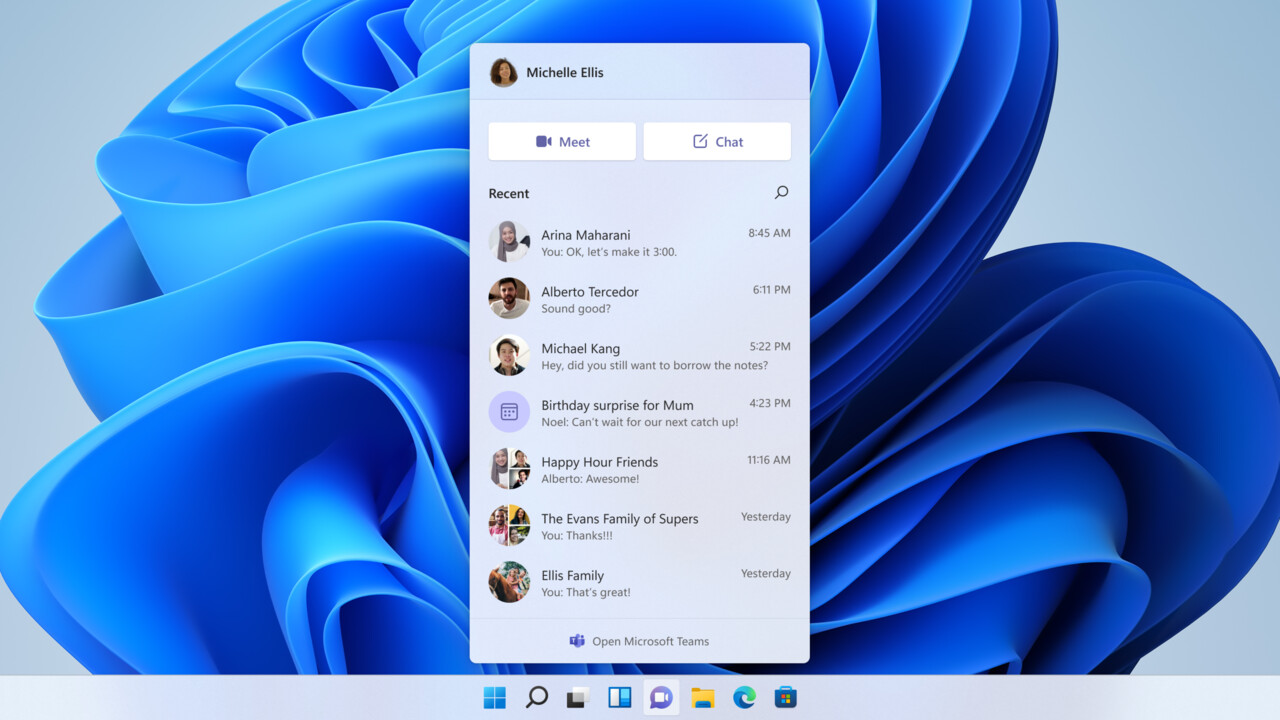 Windows 11: Insider Preview Build 22000.100 mit Chat erschienen