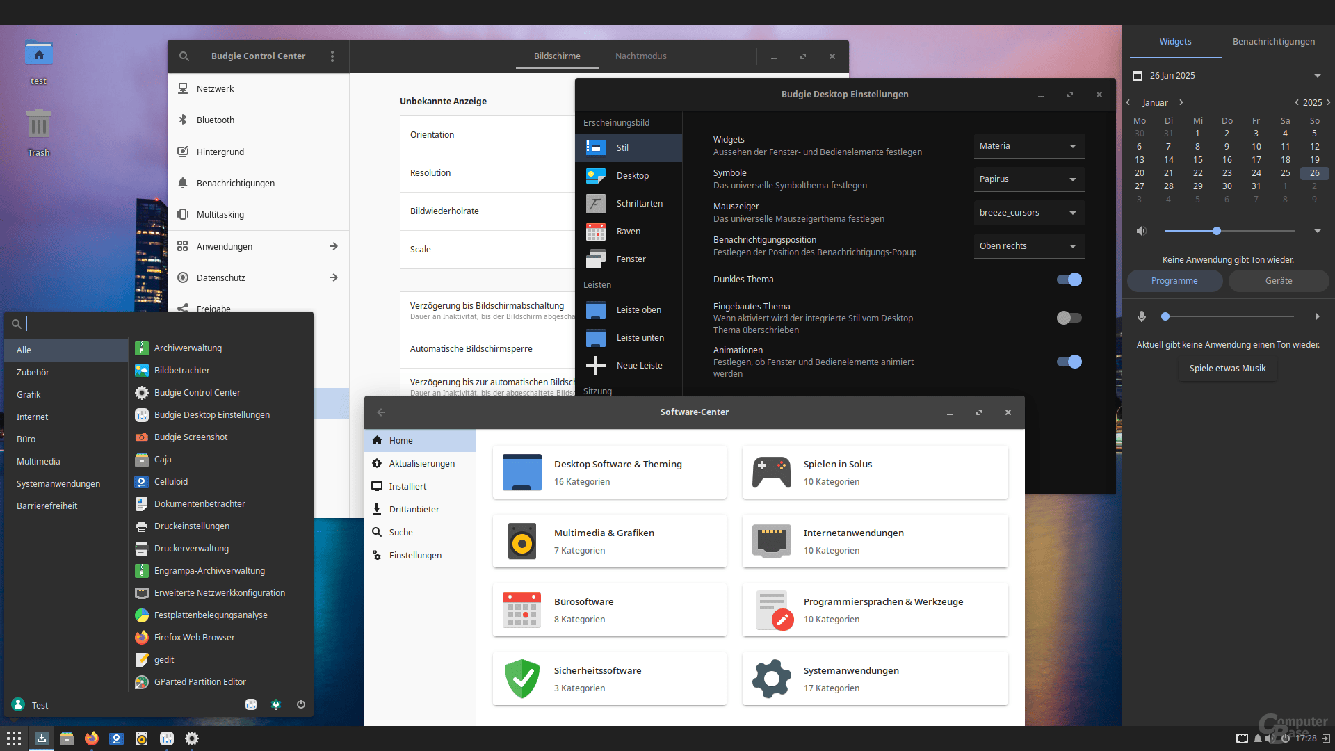 Solus mit Budgie-Desktop