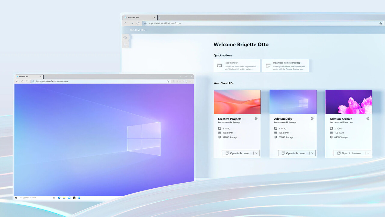 Cloud-PC: Windows 365 kostet ab 21,90 Euro pro Benutzer und Monat