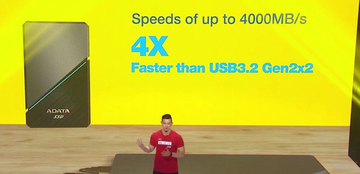 Nicht viermal schneller als USB 3.2 Gen 2x2, sondern als USB 3.2 Gen 2