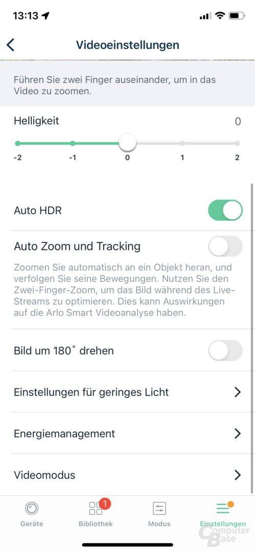 Arlo-App mit der Arlo Pro 4