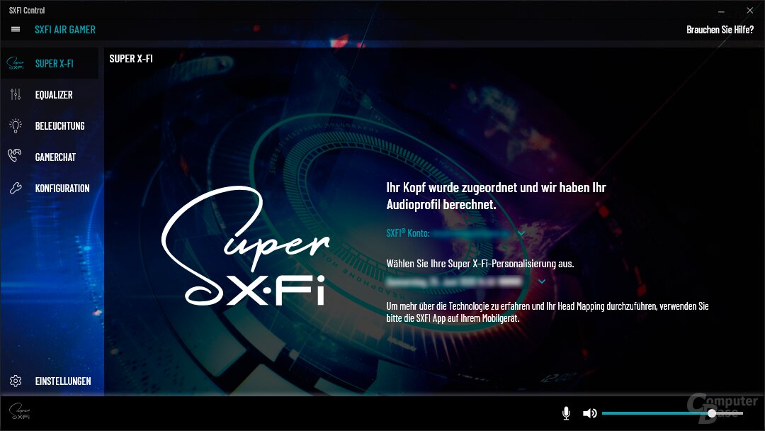Die Software des XFI Air Gamer vermittelt einen altbackenden Eindruck
