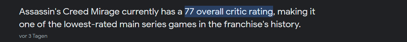 Assassin's Creed Mirage auf Metacritic: Die niedrigste Wertung seit