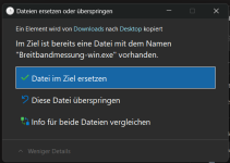 datei ersetzen oder überspringen