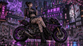 Kitsune-Bikerin im Neonregen-1.png