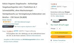 2021-05-07 14_23_22-Kelzia Veganes Siegelwachs - Achteckige Siegelwachsperlen mit 2 Teelichter...jpg