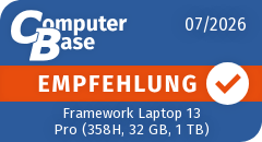 ComputerBase-Empfehlung für Framework Laptop 13 Pro (358H, 32 GB, 1 TB)