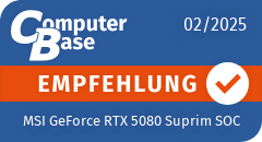 ComputerBase-Empfehlung für MSI GeForce RTX 5080 Suprim SOC