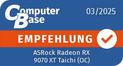 ComputerBase-Empfehlung für ASRock Radeon RX 9070 XT Taichi (OC)