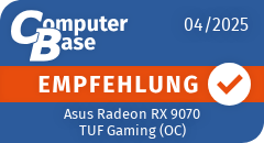 ComputerBase-Empfehlung für Asus Radeon RX 9070 TUF Gaming (OC)