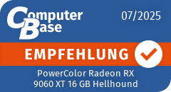 ComputerBase-Empfehlung für PowerColor Radeon RX 9060 XT 16 GB Hellhound